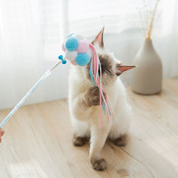 每只猫都有一个仙女梦：派乐特 猫咪玩具 三色毛球逗猫棒