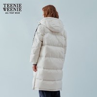 TEENIE WEENIE 小熊秋冬新款宽松长款连帽羽绒服三防面料女装 白色 160/S