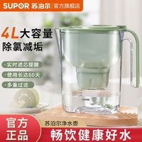 SUPOR 苏泊尔 净水壶自来水活性炭过滤器家用厨房净水器直饮滤水器滤水壶