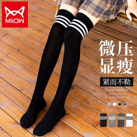 猫人4双装女士袜子女秋冬长筒袜过膝长腿袜日系jk舒适透气大腿袜