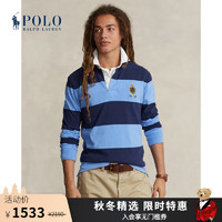 Polo Ralph Lauren 拉夫劳伦 男装 23年秋经典版棉条纹橄榄球衫RL17652 410-海军蓝 XXL