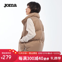 JOMA羽绒马甲女外穿90白鸭绒防风保暖运动羽绒服女冬季外套 运动服饰 卡其 L
