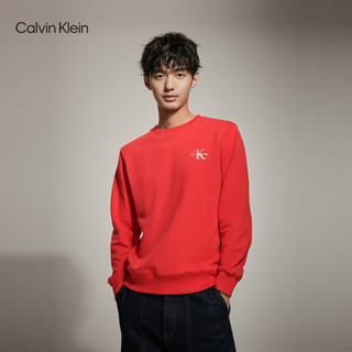 Calvin Klein【龙年系列】 Jeans24春季男女新年红龙纹印花纯棉卫衣J400354 XAT-胭脂红 S