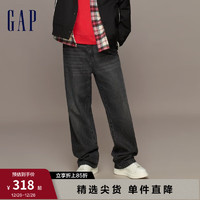 Gap 盖璞 男装冬季2023时尚宽松水洗直筒裤牛仔裤836397潮酷长裤 水洗黑 31亚洲尺码