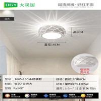 大观园 DGY） 走廊过道吸顶灯简约入户玄关灯具创意led阳台吸顶灯广东中山灯具 1665-暗装16*8cm-白光