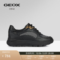 GEOX 杰欧适 款女鞋日常缓震防水时尚休闲鞋SPHERICA D2626B 黑色C9999 39