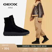 GEOX 杰欧适 女鞋2023秋冬季潮流酷帅马丁靴SPHERICA D36TCD 黑色C9999 35