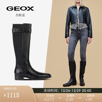 GEOX 杰欧适 女鞋2023秋冬季纯色简约时尚舒适时装靴D36G1E 黑色C9999 37