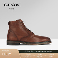 GEOX 杰欧适 男鞋2023秋季休闲时尚舒适简约马丁靴U36F7B 褐色C0013 41