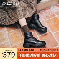 SKECHERS 斯凯奇 马丁靴黑色柔软舒适百搭时尚显高显瘦时装靴女秋167557 全黑色/BBK 36.5