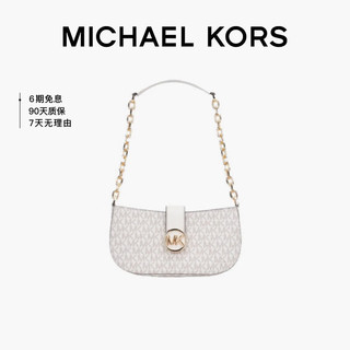 移动端、京东百亿补贴：MICHAEL KORS 迈克·科尔斯 MK 奶油色老花单肩包新月包