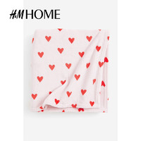 H&MHOME家居秋季床上用品绒毯浅色印花柔软毛毯0995539 浅粉色/心形 100x150