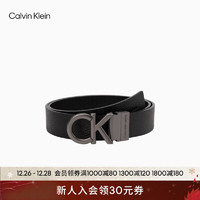 Calvin Klein Jeans24春季男士休闲双面用字母带头牛皮革腰带新年HC0776 001-太空黑 100