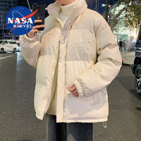 NASA MARVEL冬季男士加绒加厚双面穿棉衣韩版潮流保暖棉服 卡其色 3XL