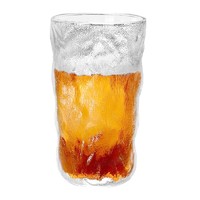 青苹果 日式玻璃杯家用INS水杯加厚冰川杯威士忌酒杯茶杯果汁 高款冰川杯【单只】