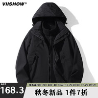 ViiSHOW 美式山系冲锋三合一两件套男生可拆卸加厚防风登山外套