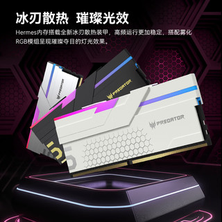 PREDATOR 宏碁掠夺者 Hermes冰刃系列 DDR5 7200MHz RGB 台式机内存 马甲条 珍珠白 32GB 16GBx2 C34