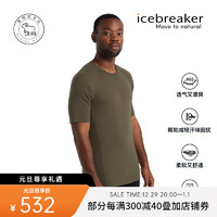 icebreaker美利奴羊毛男150 Zone速干短袖圆领T恤户外运动徒步登山功能内衣 069橄榄绿-104346 M