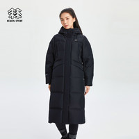 KOLON SPORT可隆户外女子防泼水戈尔防风羽绒鹅绒服 黑色BK 165/M