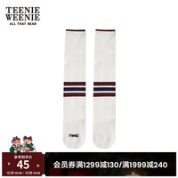 Teenie Weenie小熊秋冬学院风条纹长筒袜时尚女休闲可爱 象牙白 FRE