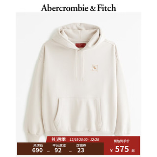 ABERCROMBIE & FITCH【龙年系列】男女同款 美式秋冬小麋鹿新年连帽卫衣 355431-1 奶油色 XS (170/84A)