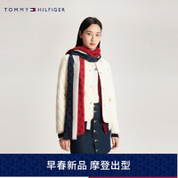 TOMMY HILFIGER24早春女装舒适柔软拼色字母提花毛边围巾AW0AW15791 红白蓝拼色DW6 OS