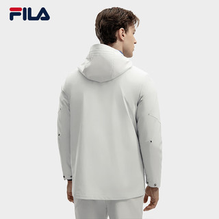 FILA 斐乐 男士梭织上衣两件套2024春季休闲舒适连帽外套 山岩灰-GY 185/104A/XXL