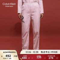 Calvin Klein内衣【龙年系列】男女新年刺绣法兰绒睡衣睡裤随心选 QS7101AD-FUM-丝绒粉-女款下装 L