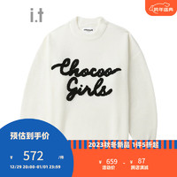 :CHOCOOLATE it 女装宽松圆领针织衫甜美时尚4681XWL IVP/白色 XS