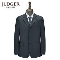 庄吉（Judger）纯色羊毛西服套装上衣 商务休闲男士上班职业正装西装抗皱毛料 藏青色 170/96B套西上衣