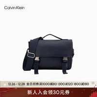 Calvin Klein Jeans24春夏男士简约通勤插扣翻盖邮差包斜挎包新年HH3940 431-靛蓝 OS