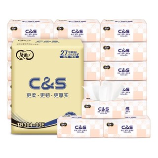 C&S 洁柔 抽纸100抽27包整箱