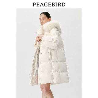 太平鸟女装冬季优雅毛领长款羽绒服A1ACD4628