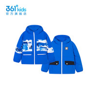 361°361°童装男童两面穿羽绒服冬季小童运动休闲外套 电子蓝/电子蓝 101