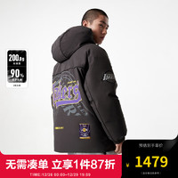 杰克·琼斯（JACK&JONES）NBA联名春季湖人队时尚百搭潮流帅气连帽羽绒服外套224112002 黑砂色 175/96A/M