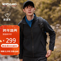 NORTHLAND 诺诗兰 男士软壳外套防泼保暖商务夹克纯黑色175