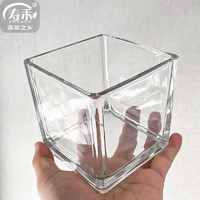 寿禾 透明水培玻璃瓶种球方形加厚种植杯  10*10cm方形水培玻璃瓶