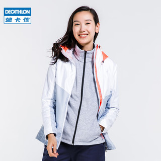 迪卡侬（DECATHLON）防风衣女保暖夹克防风外套户外服装秋帆船_NEW 女_灰石板蓝 L