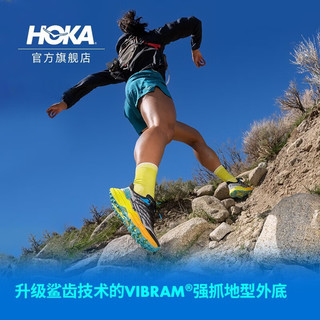 HOKA ONE ONE 男款秋冬飞速羚羊5越野跑步鞋SPEEDGOAT5网面减震防滑 镭射黄 / 鸟喙橘 42.5