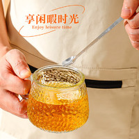 工匠时光 日式锤纹家用水杯玻璃杯锤纹280ml