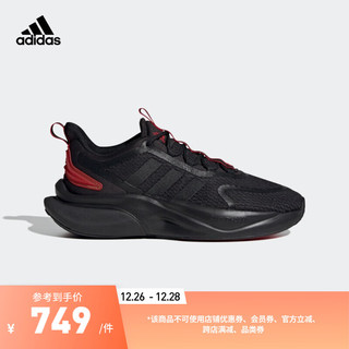 adidas阿迪达斯轻运动AlphaBounce +男网面跑步运动鞋ID8624 黑色/红色 46.5(290mm)