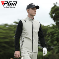 PGM高尔夫马甲男士外套衣服秋冬季服装男装针织内里夹克背心坎肩 YF655-卡其色 M