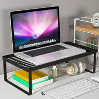 林家小子 笔记本电脑支架散热底座显示器增高架子屏幕桌面收纳置物架烧烤架 中号黑色