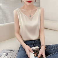 俞兆林冰丝吊带背心女仿真丝缎面内搭无袖美背夏外穿百搭西装打底上衣 【1件】宽肩带-白 M(80-100斤)