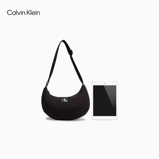 Calvin Klein女包24春季简约绣标小巧纯色单肩腋下包月亮包新年DH3619 001-太空黑 OS