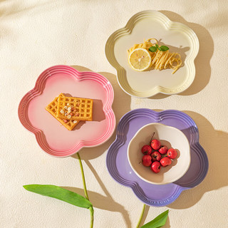 摩登主妇 MONAZONE渐变花瓣盘子菜盘家用陶瓷花形餐盘甜品盘 8.5英寸花型盘渐变白