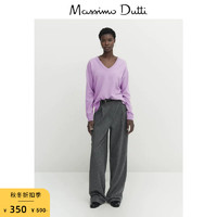 升级 Massimo Dutti2023女装 法式软糯V领羊毛混纺套头毛衣针织衫 05620550612