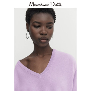 升级 Massimo Dutti2023女装 法式软糯V领羊毛混纺套头毛衣针织衫 05620550612