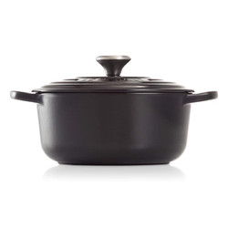 LE CREUSET 酷彩 纯铸铁圆形汤锅 24cm 时尚黑