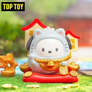 TOP TOY TOPTOY正版三丽鸥潮玩盲盒家族招财喵不倒翁系列库洛米手办摆件